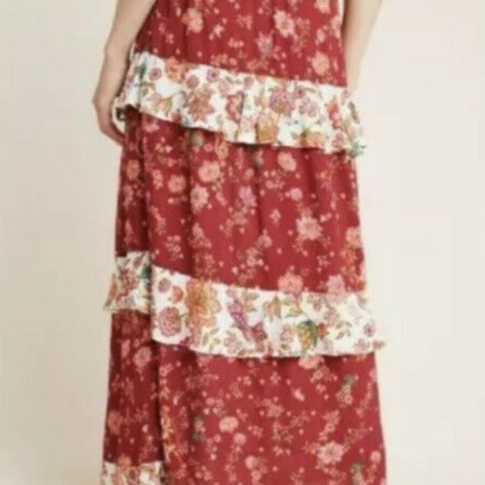 Farm Rio Tiered Maxi Skirt M - Picture 2 of 7
